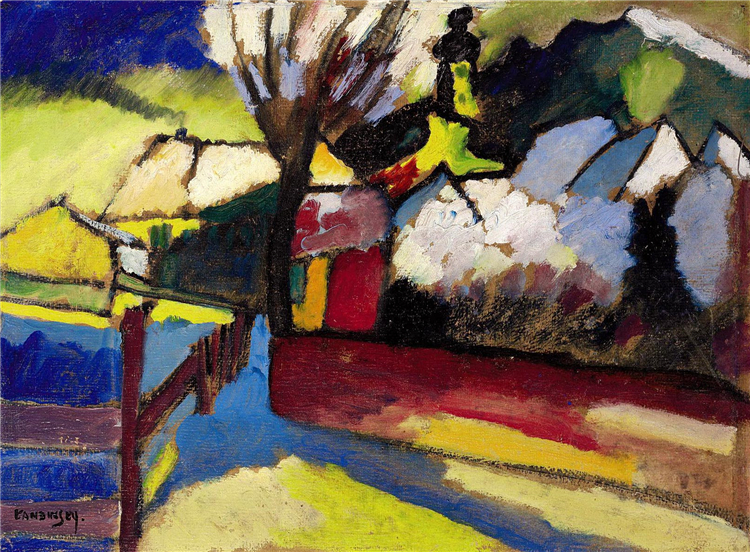 Autumn Landscape with Tree 1910 Kandinsky Oil Painting